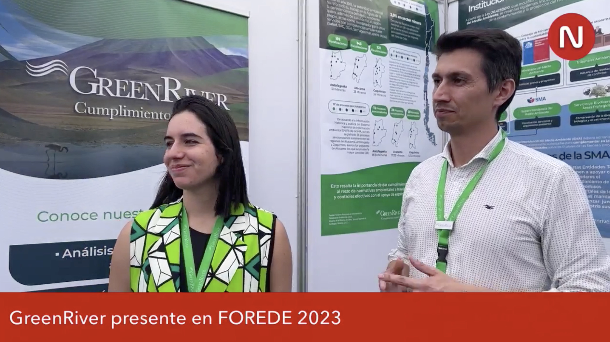 Felipe Fortt y Javiera Morales representando a GreenRiver en Forede